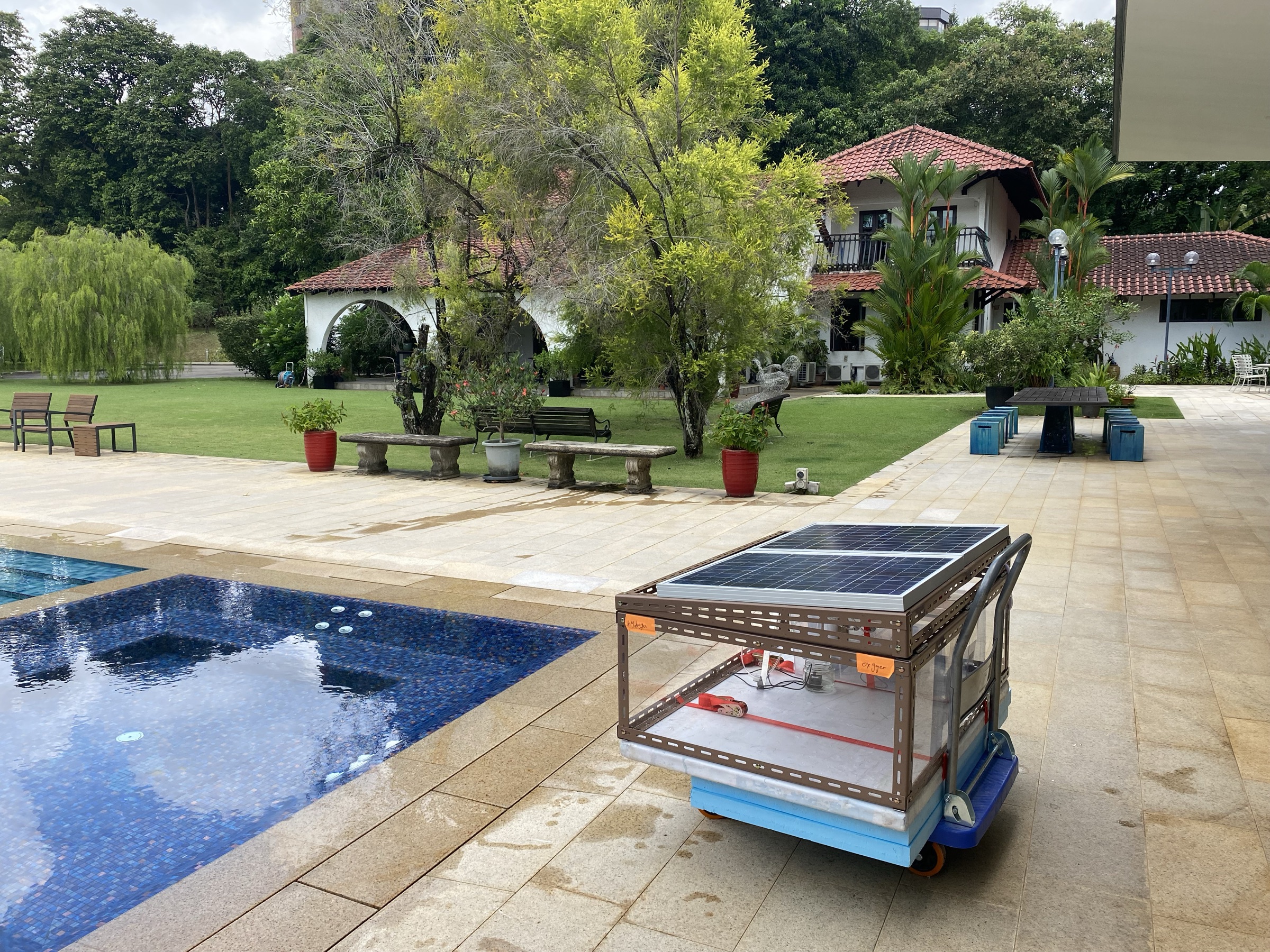 This was the most fancy place I have ever tested a prototype in. Restrictions in Singapore did not allow us to test in the Ocean so we had to improvise. Nice pool though.